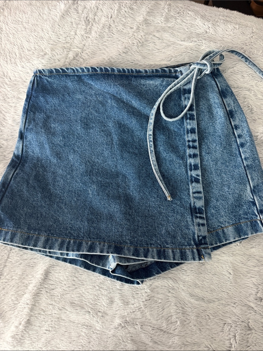 Denim Wrap Skort - Blue
